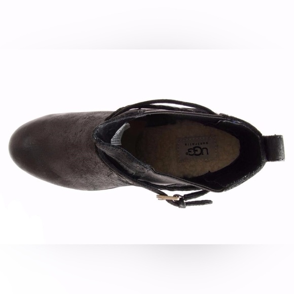 UGG AUSTRALIA KREWE MOTORCYCLE LEATHER ANKLE BOOTS Size 8 - Picture 4 of 14